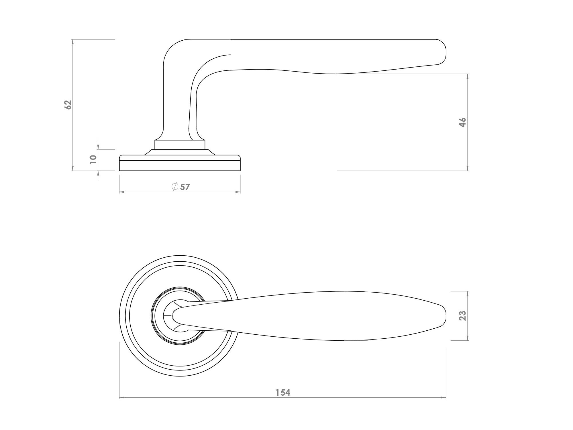 Serenity Lever on Raised Edge Covered Rose